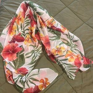 NWOT CEJON tropical large rectangular scarf O/S